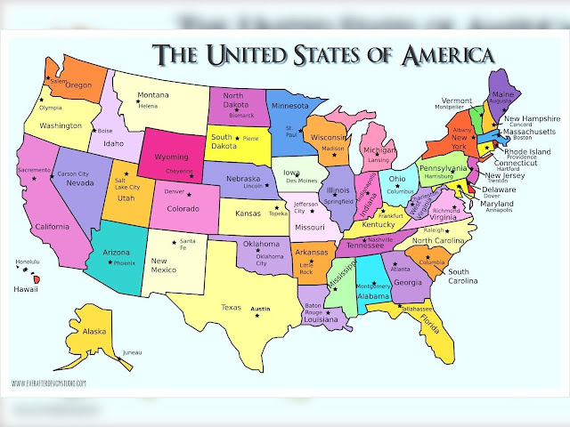 Map Of The Us With State Names