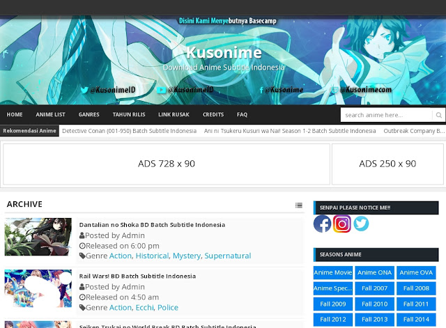 Situs - Situs Anime Batch Download BD atau Download Batch Sub Indo