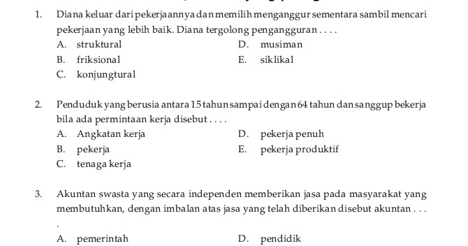 Soal UKK / UAS Ekonomi Kelas X XI Semester 2 (Genap 