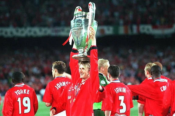 David Beckham won the Champions League with Manchester United in 1999