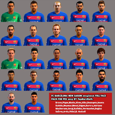 PES 2013 FC Barcelona New Season 2015/2016 FacePack by THSPatch