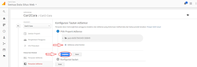 menghubungkan Google Analytics Adsense