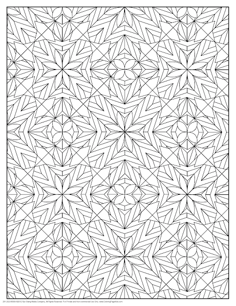 Coloring Pages For Adults  Stars And Flowers Pattern Coloring Page