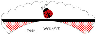 Ladybugs, Free Printable Cupcake Wrappers. 