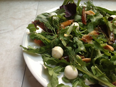 Arugula Salad With Dates, Cheese & Pomegranate Molasses Vinaigrette Recipe 