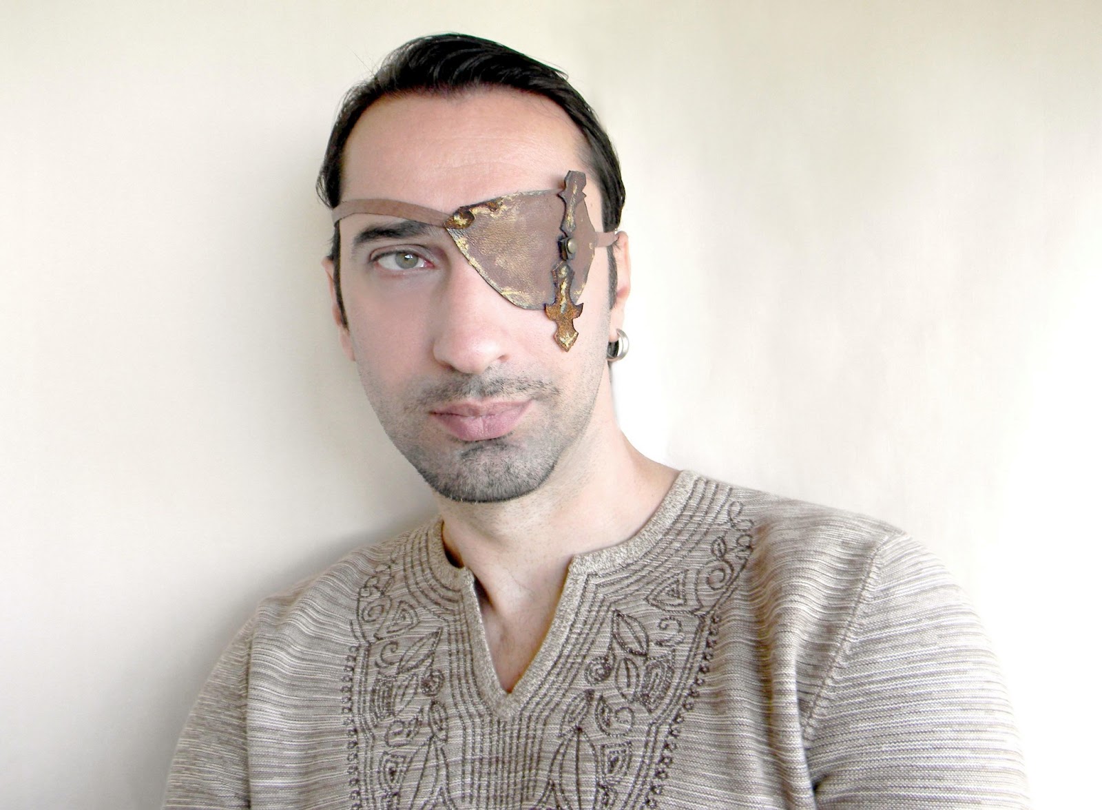 Man Eye Patch Steampunk Eye Patch Medieval Archer Brown Leather Man Accessories