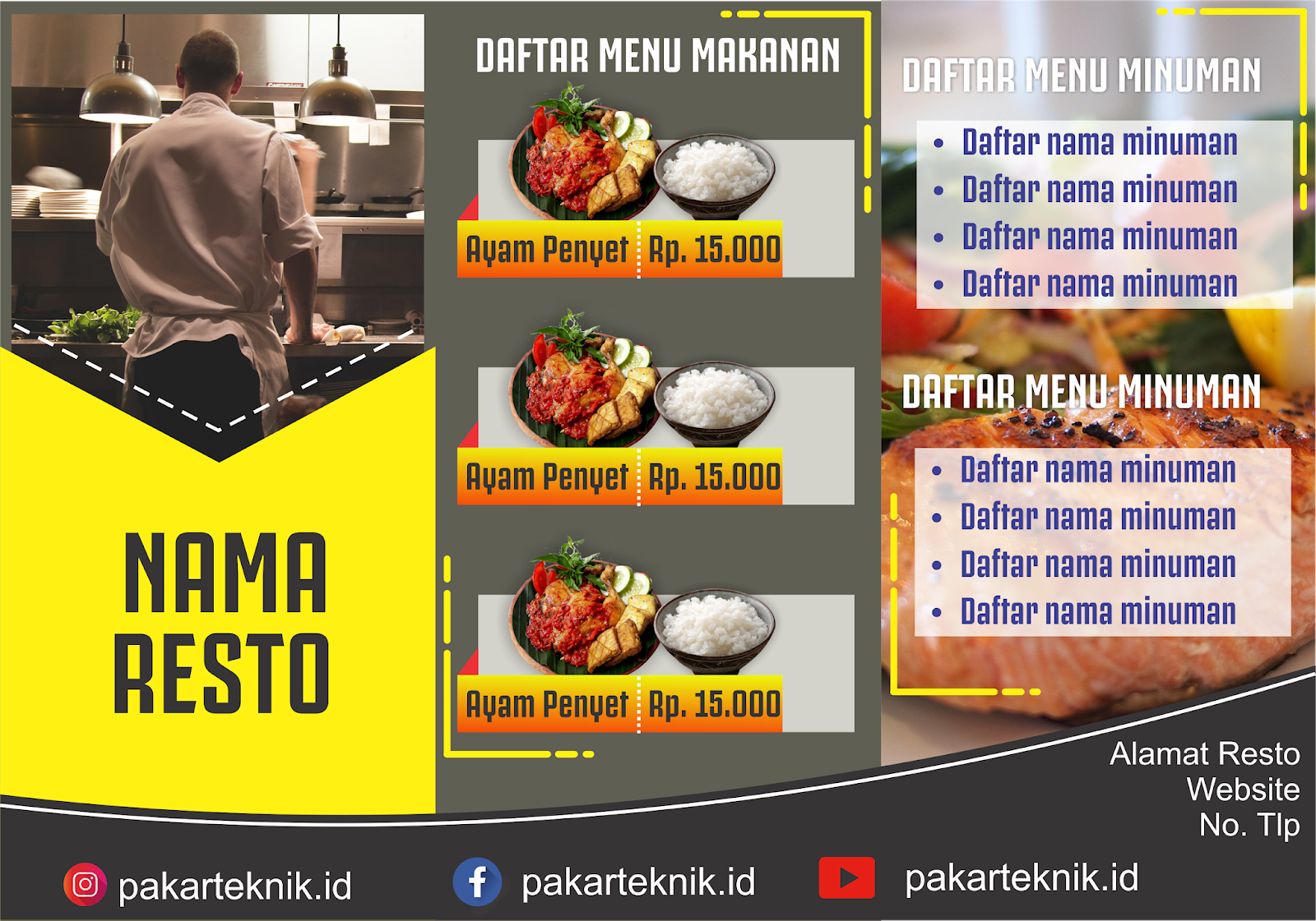  Download  Template Brosur  Makanan  Format cdr  Pakar Teknik