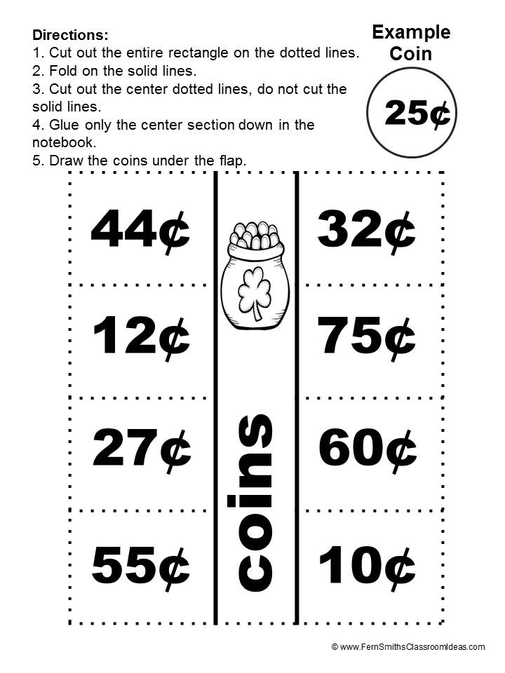 Fern Smith's Classroom Ideas St. Patrick's Day Counting Coins Math Pack Including a FREEBIE at TeachersPayTeachers