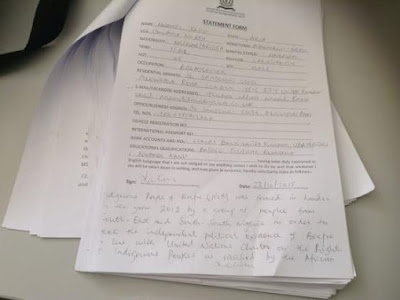 Photos of Nnamdi Kanu's handwritten statement / transcription apologizing to Buhari for calling him a pedophile and terrorist