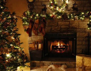 3D Christmas fireplace Wallpapers