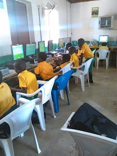 Primary school in Makueni in a computer session.