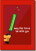 star wars get well card lightsaber force