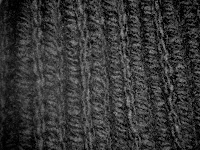 Close up of rib stitch knitting