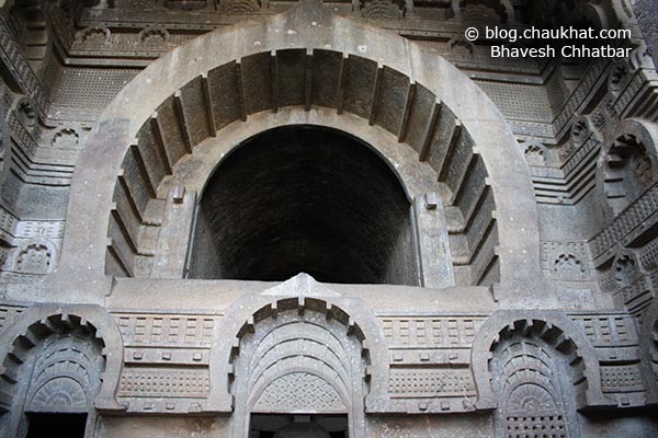 Opening for entrance of light to reach inside the Chaitya [main hall] of Bedse Caves
