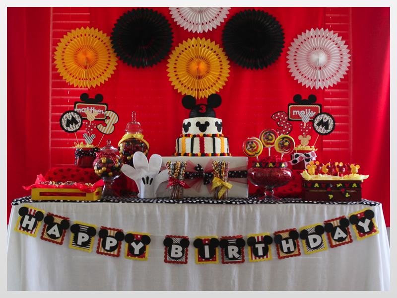 Just A Little Party Twin Boy Girl Mickey Minnie Mouse Birthday Party