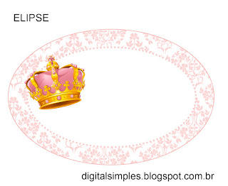 Golden Crown in Pink Toppers or Free Printable Candy Bar Labels.