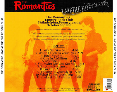 The Romantics Empire Rock Club Back