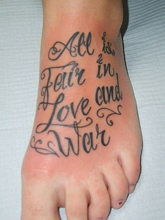 Foot Tattoos Words