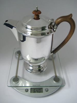 Superb Large Solid Sterling Silver Coffee Pot London 1943 ~ Scrap Wt 640.0g Ttl