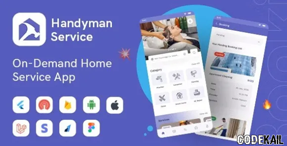 Handyman Service V30.0 - Flutter On-Demand Home Services App with Complete Solution
