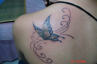 Back Butterfly Tattoo Design - Feminine Tattoos