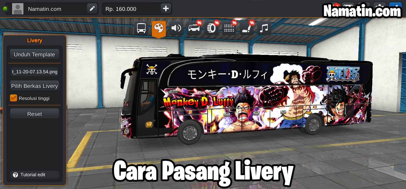 cara memasang livery bussid