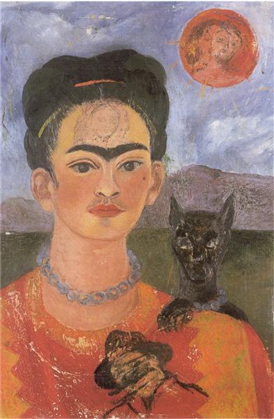 Self Portrait with a Portrait of Diego on the Breast and Maria Between the Eyebrows, Frida Kahlo, 1954