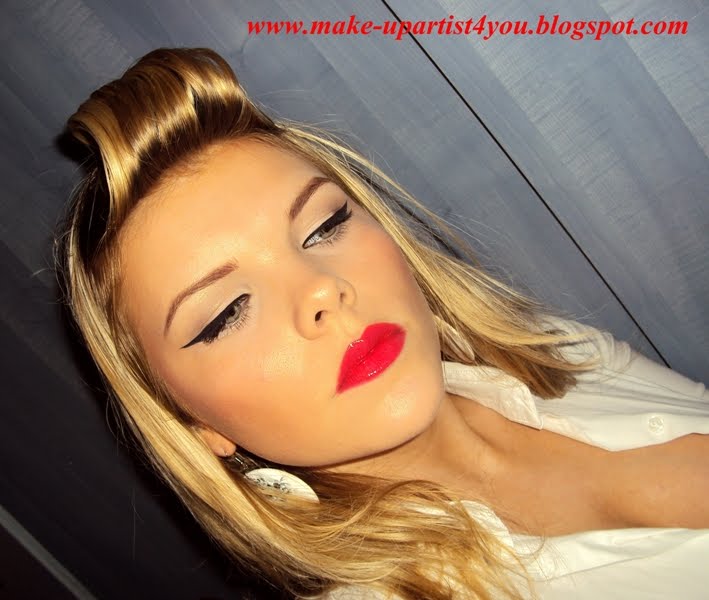 pin up makeup tutorial. pin up eye makeup.