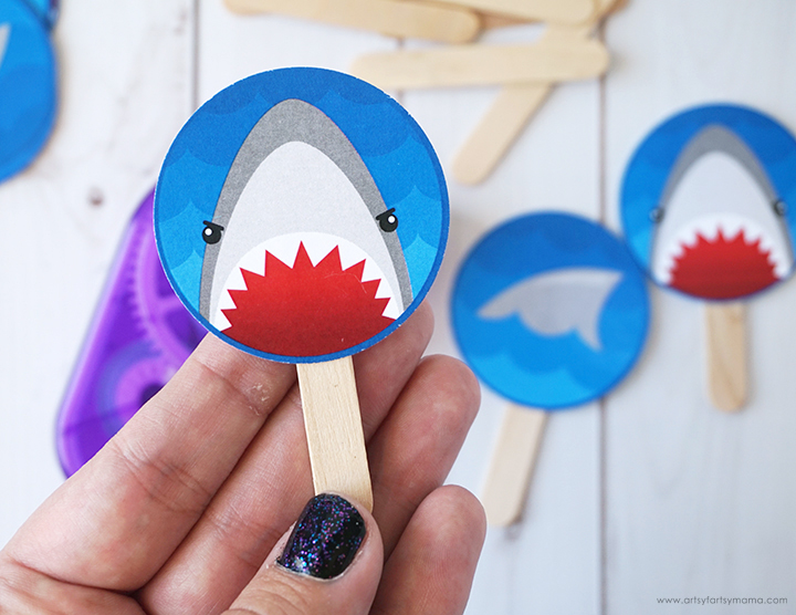 Shark Week Cupcake Toppers Stick