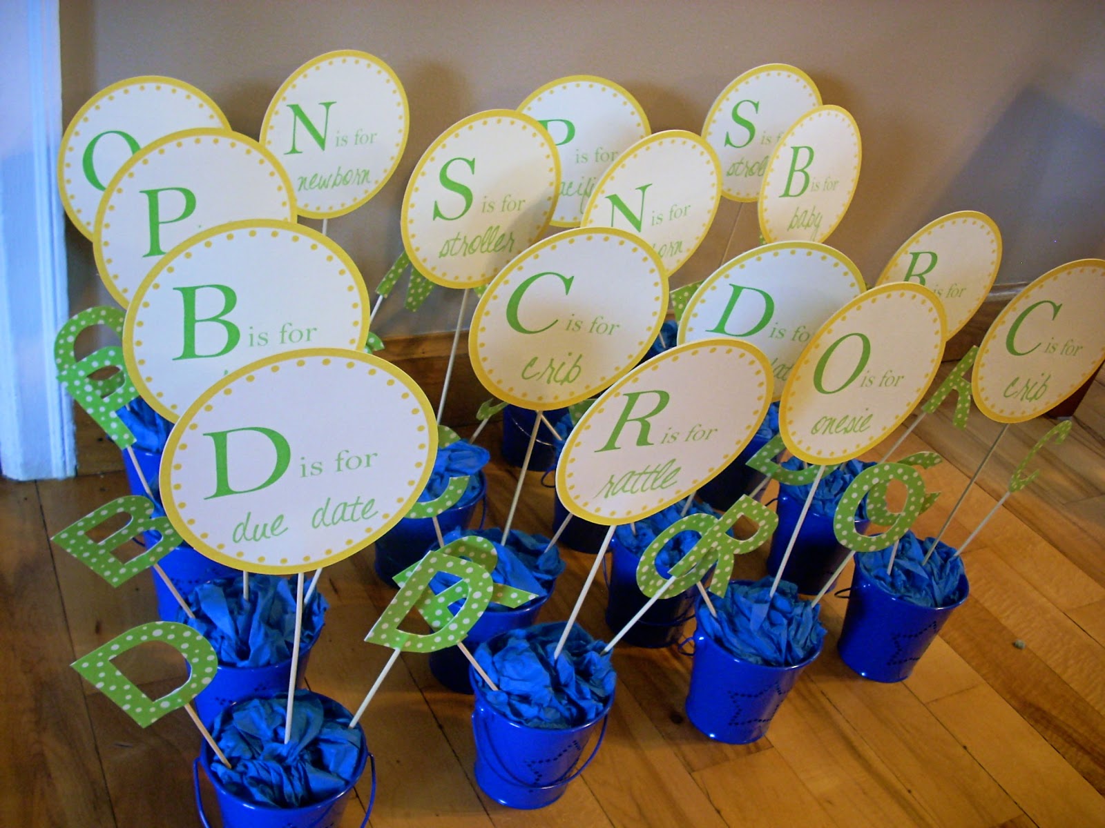 Alphabet Baby Shower: DIY Centerpieces |The Domestic Domicile