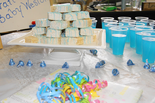 Baby Shower with White Chocolate-Dipped Rice Krispie Treats Image