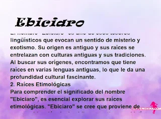 significado del nombre Ebiciaro