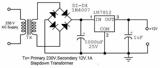 rangkaian sederhana dc power supply