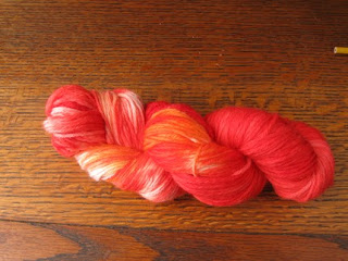 hand dyed red yarn