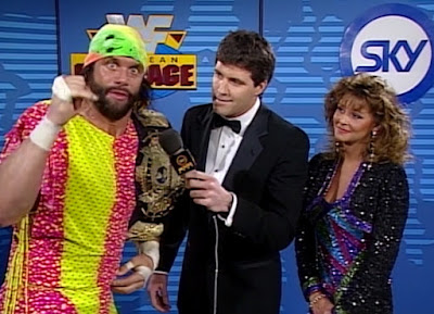 WWF UK Rampage 1992 - Sean Mooney interviews WWF Champion Macho Man Randy Savage and Miss. Elizabeth
