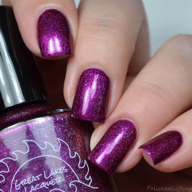 berry holo nail polish