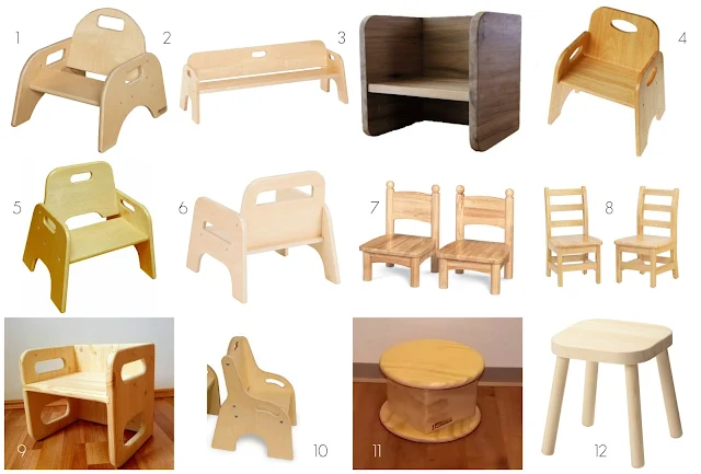 Montessori friendly baby and toddler chair options. These chairs are the perfect additions to a Montessori home. 