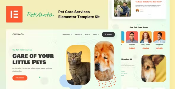 Best Pet Care Services Elementor Template Kit