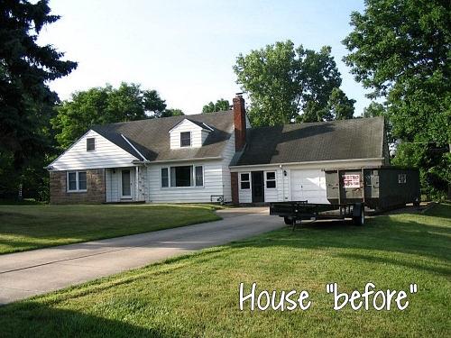 home exterior before remodel