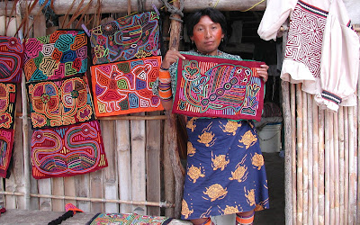 Mola art Kuna woman