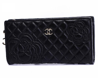 Acolchado de Chanel de la tela escocesa y carteras de cuero Negr