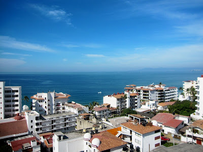 view of Romantic Zone and Bahia de Banderas from Puerto Vallarta condo for rent