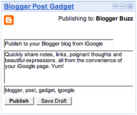 Blogger post gadget