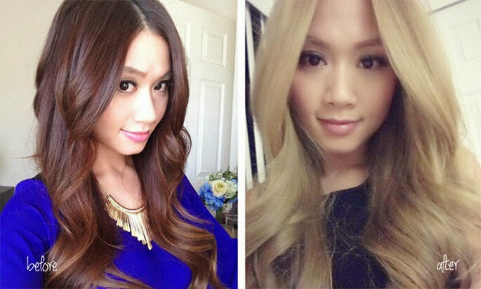 Greeny Pinky Butter: Cara Bleaching Rambut Blonde Asian