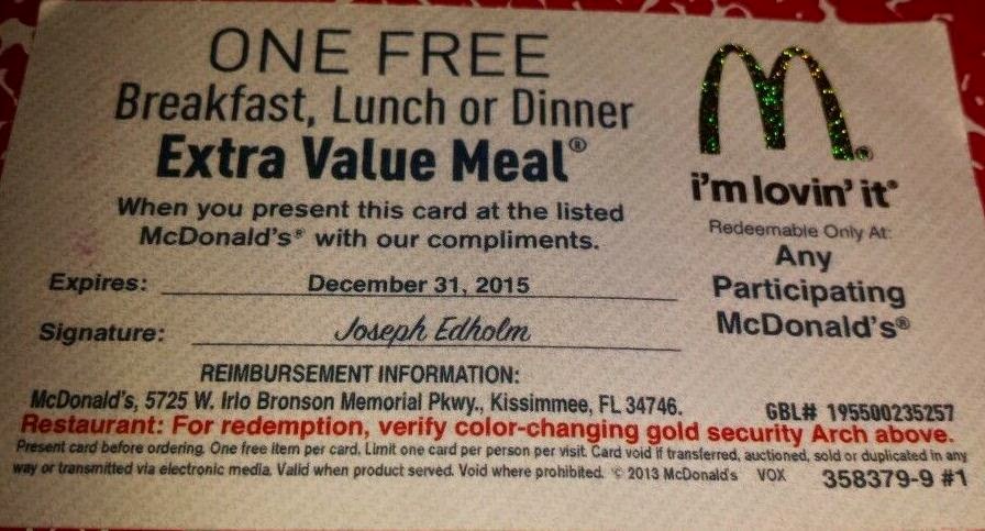 mcdonalds coupons 2018