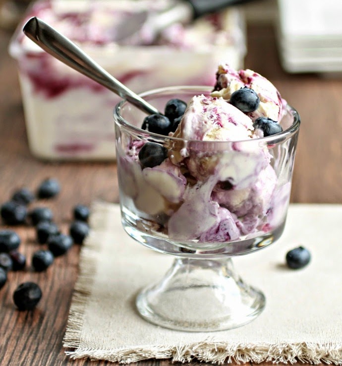 No Churn Blueberry Cheesecake Ice Cream