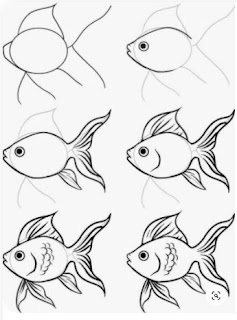 Paso a paso dibujar peces facil - How to draw a fish step by step - Como dibujar un Pez - как нарисовать рыбу