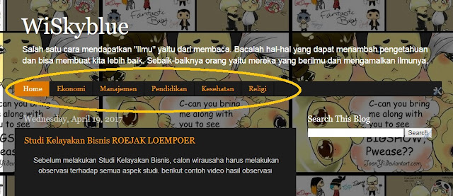 membuat menu dengan label