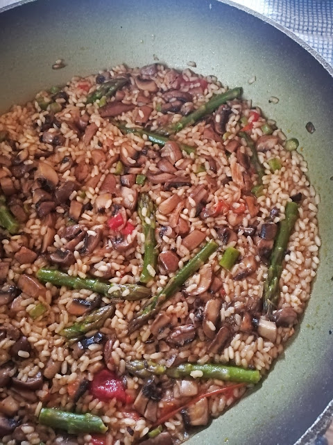 Arroz con portobello y espárragos El Ágora de Ángeles