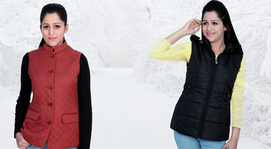 A unique styling with sleeveless jackets for women